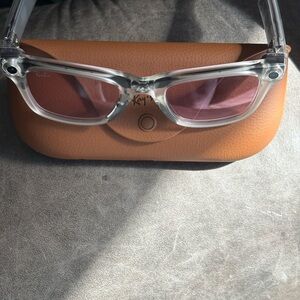 Ray-Ban Meta LIMITED EDITION Transparent Frame Sunglasses with Rose Lenses